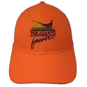 Pheasants Forever Baseball Cap Orange OS Mesh Back Adjustable Embroidered Hat